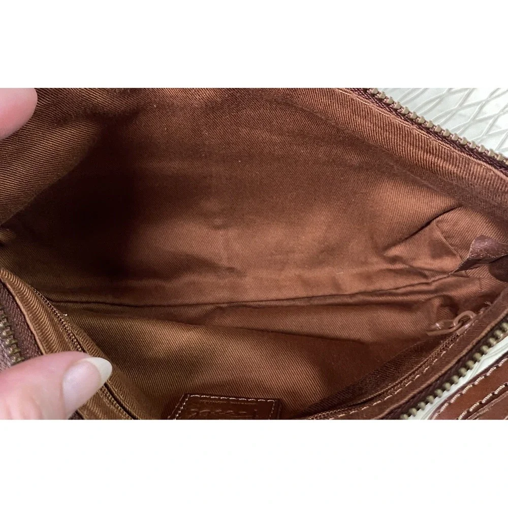 Fossil Vintage Women's Brown Patchwork Leather Wristlet/Wallet/Clutch 5x9.5x.75